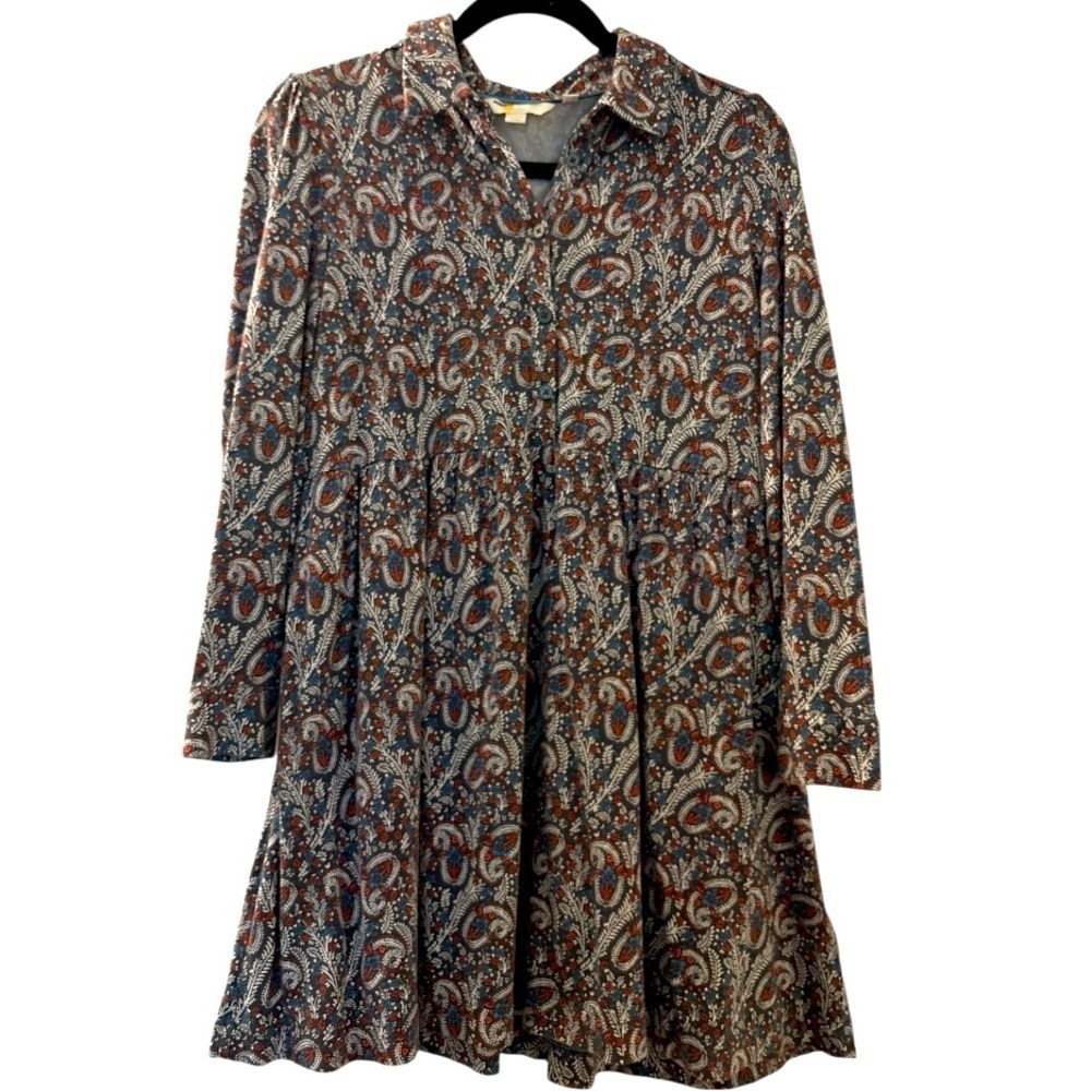 BODEN dress, cotton blend soft fabric, Alma paisley print, high waist, loose fit